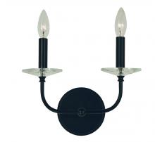  F-L1162 MBLACK - 2-LIGHT MATTE BLACK ASHLEY WALL SCONCE