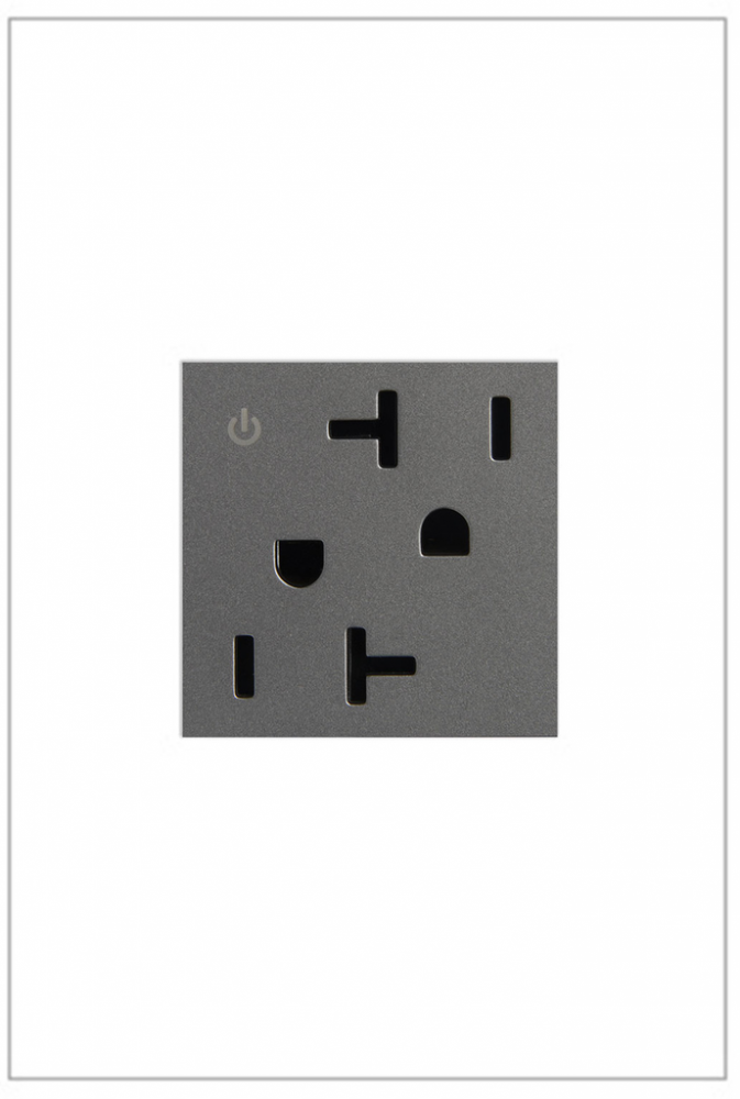 adorne? 20A Tamper-Resistant Dual-Controlled Outlet, Magnesium