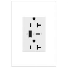  ARTRUSB206ACW4 - Adorne® 20A Tamper-Resistant Ultra-Fast USB Type-A/C Outlet, White