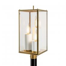  1152-AG-CL - Back Bay Outdoor Post Lantern Light - Aged Brass