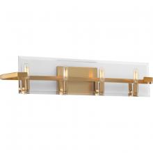  P300111-109 - Cahill Collection Four-Light Brushed Bronze Clear Glass Luxe Bath Vanity Light