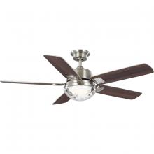  P250104-009-CS - Tompkins Collection 52 in. Five Blade Brushed Nickel Coastal Ceiling Fan with Integrated CCT-LED Lig