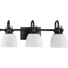  P300428-31M - Preston Collection Three-Light Coastal Matte Black Bath and Vanity Light