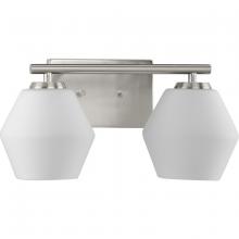  P300431-009 - Copeland Collection Two-Light Brushed Nickel Mid-Century Modern Vanity Light