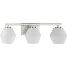  P300432-009 - Copeland Collection Three-Light Brushed Nickel Vanity Mid-Century Modern Vanity Light