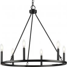  P400313-31M - Gilliam Collection Six-Light Matte Black New Traditional Chandelier