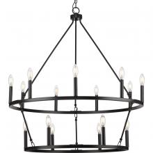  P400315-31M - Gilliam Collection Fifteen-Light Matte Black New Traditional Chandelier