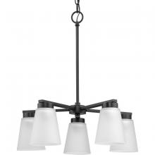  P400401-31M - Tanner Collection Five-Light Matte Black Transitional Chandelier