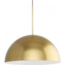  P500380-191 - Perimeter Collection One-Light Brushed Gold Mid-Century Modern Pendant with metal Shade