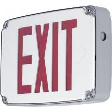  PEWLE-DR-30 - Wet Location LED Emergency Exit Double Face Sign Red Letters