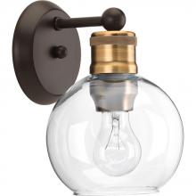  P300049-020 - Hansford Collection One-Light Antique Bronze Clear Glass Coastal Bath Vanity Light