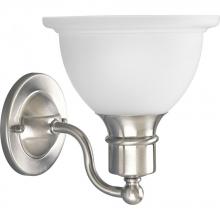  P3161-09 - Madison Collection One-Light Brushed Nickel Etched Glass Traditional Bath Vanity Light