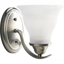  P3190-09 - Trinity Collection One-Light Brushed Nickel Etched Glass Traditional Bath Vanity Light