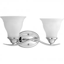  P3191-15 - Trinity Collection Two-Light Polished Chrome Etched Glass Traditional Bath Vanity Light