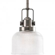  P5173-81 - Archie Collection One-Light Antique Nickel Double Prismatic Glass Coastal Mini-Pendant Light