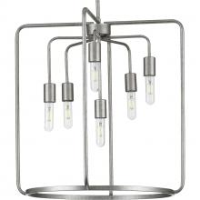  P500225-141 - Bonn Collection Six-Light Galvanized Finish Farmhouse Pendant Light