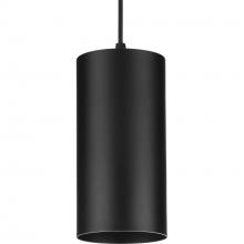  P500356-031 - 6" Black Outdoor Aluminum Cylinder Cord-Mount Hanging Light