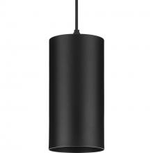  P550100-031-30 - 6" Black Outdoor LED Aluminum Cylinder Cord-Mount Hanging Light