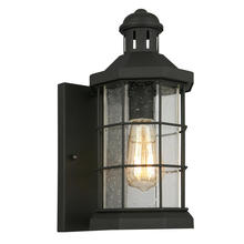  202785A - 1x60W Outdoor Wall Light w/ Matte Black Finish and Clear Seeded Glass