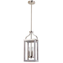 Eglo 203107A - 3x60W Pendant With Acacia Wood & Brushed Nickel Finish