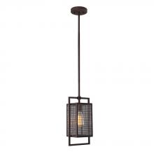  204549A - 1x60W Pendant with a rust finish and clear glass