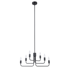 Eglo 205807A - 6 LT Open Bulb 3 Tier Chandelier w/ Structured Black Finish