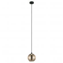  39684A - 1 LT Mini Pendant With Black Finish and Gold Vaporized Glass Shade 1-40W E26 Bulb