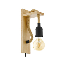  43197A - Rampside - Open Bulb Wall Light Natural Wood 1x60W