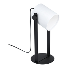  43428A - 1 LT Table Lamp Black Finish White Fabric Shade 1x15W A19 LED