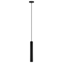  62547A - 1x10W LED GU10 Single Tube Pendant With Matte Black Finish