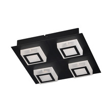 Eglo 99364A - 4 LT Integrated LED Ceiling/Wall Light w/ Black Finish & White Shades