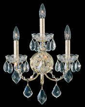  1703-40 - Century 3 Light 120V Wall Sconce in Polished Silver with Clear Heritage Handcut Crystal