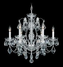  1705-40 - Century 6 Light 120V Chandelier in Polished Silver with Clear Heritage Handcut Crystal