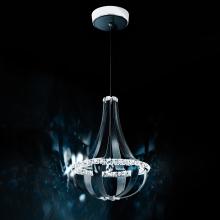  SCE110DN-LB1R - Crystal Empire LED 27in 120V Pendant in Grizzly Black Leather with Clear Radiance Crystal