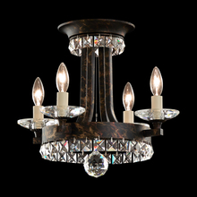  ER1201N-48H - Early American 4 Lights 110V Close-to-Ceiling in Antique Silver with Clear Heritage Crystal