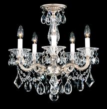  5345-48 - La Scala 5 Light 120V Semi-Flush Mount or Chandelier in Antique Silver with Clear Heritage Handcut