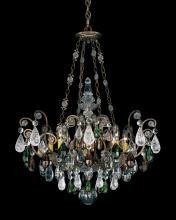  3587-51AD - Renaissance Rock Crystal 8 Light 120V Pendant in Black with Amethyst & Black Diamound Quartz Cryst