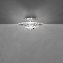  S7212-700H - Origami 12in LED 3000K/3500K/4000K 120V-277V Semi-Flush Mount in Aged Brass with Clear Heritage Ha