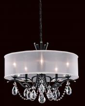  VA8305N-76H1 - Vesca 5 Light 120V Chandelier in Heirloom Bronze with Clear Heritage Handcut Crystal and White Sha