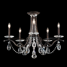  VA8312N-48H - Vesca 5 Light 120V Semi-Flush Mount in Antique Silver with Clear Heritage Handcut Crystal