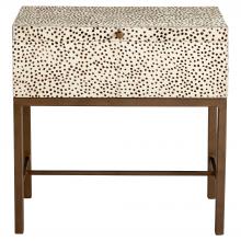 Cyan Designs 12133 - Gaborone Box on Stand Off White Brown Antique Brass