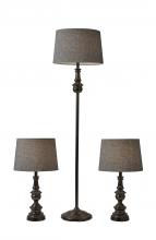  1591-01 - Chandler 3 Piece Floor and Table Lamp Set