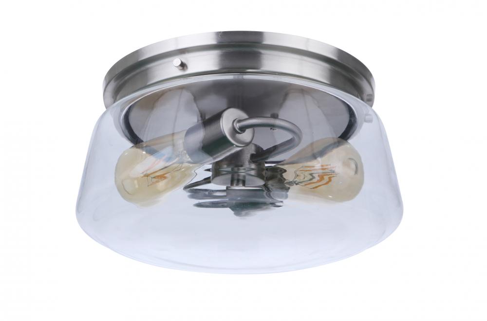 Laclede 2 Light Outdoor Flushmount in Satin Aluminum