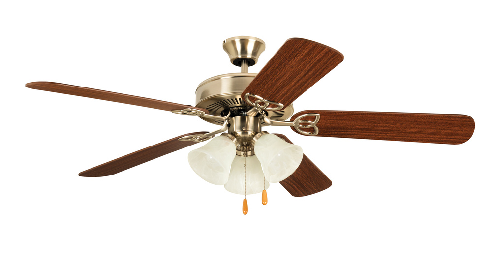 52" Builder Deluxe Ceiling Fan in Brushed Polished Nickel