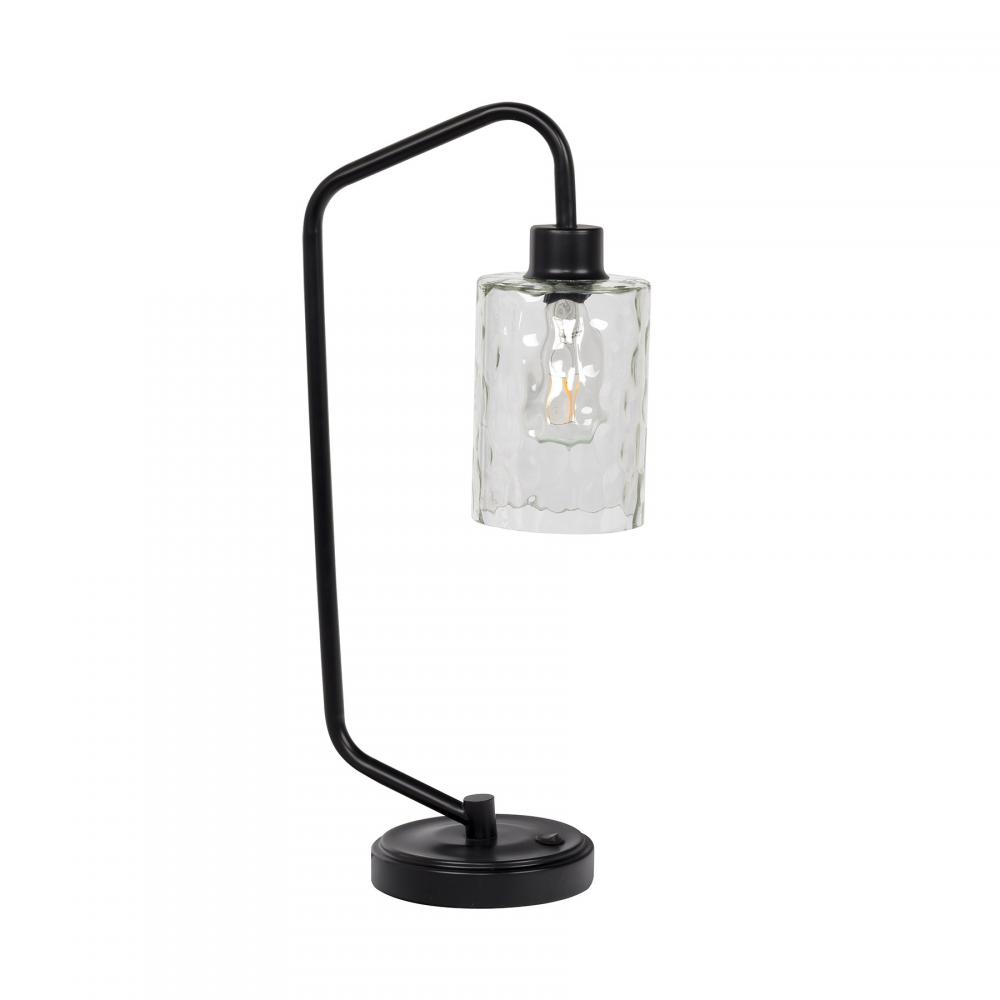 1 Light Metal Base Table Lamp w/ USB in Flat Black