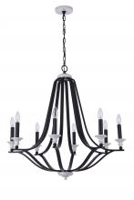  57628-FBMWW - Esme 8 Light Chandelier in Flat Black/Matte White