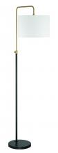  87008FBSB-F - Ingraham 1 Light Floor Lamp in Flat Black/Satin Brass