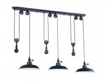  P403-ABZ - 3 Light Pulley Pendant in Aged Bronze