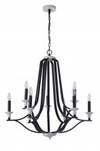  57629-FBMWW - Esme 9 Light Chandelier in Flat Black/Matte White