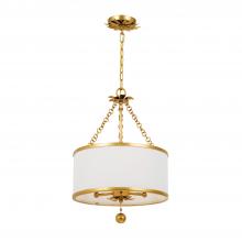  513-GA - Broche 3 Light Antique Gold Mini Chandelier